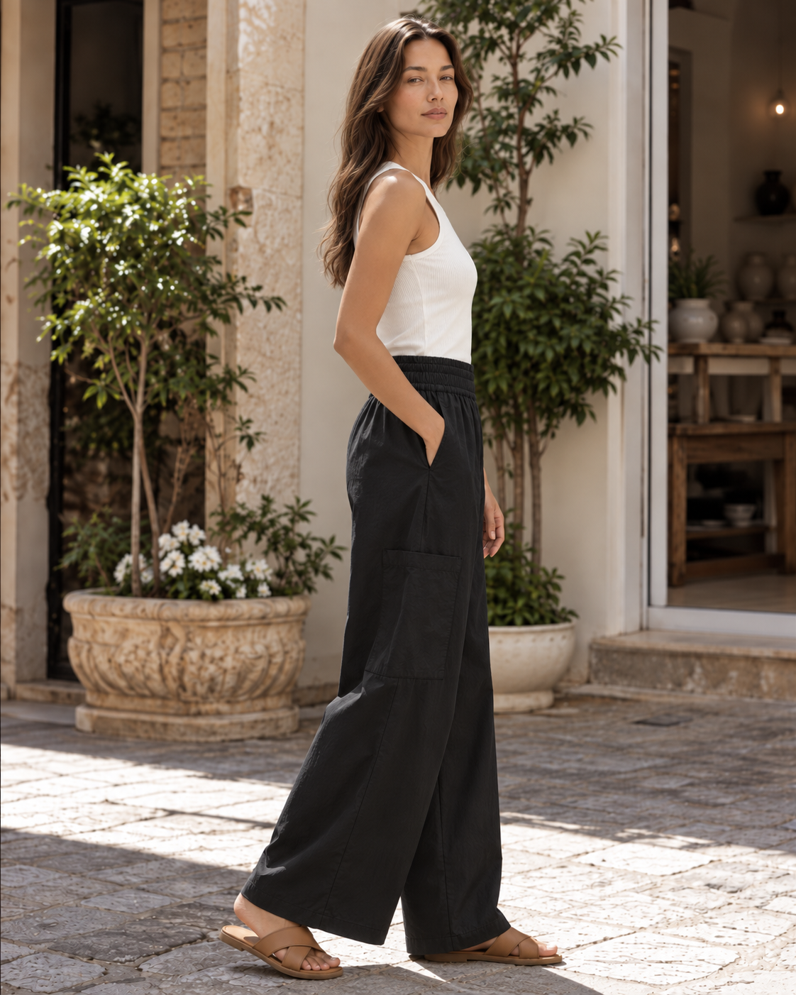 Wide-Leg Cargo Pants