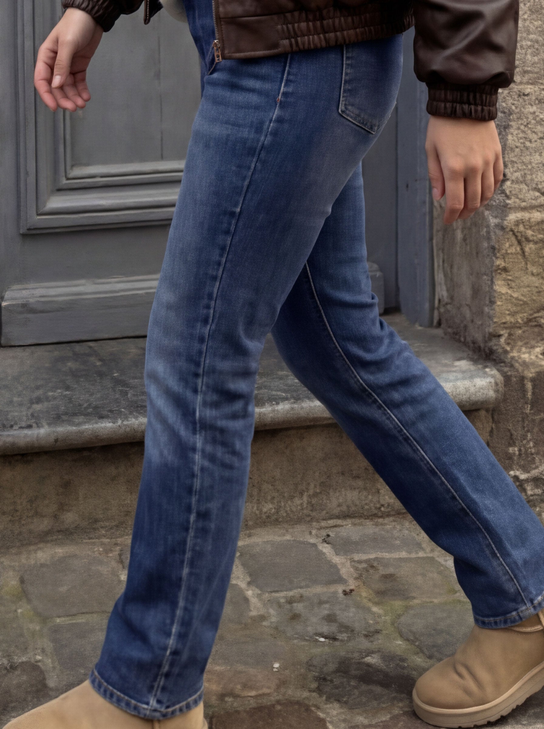 High-Rise Straight Ankle Jeans