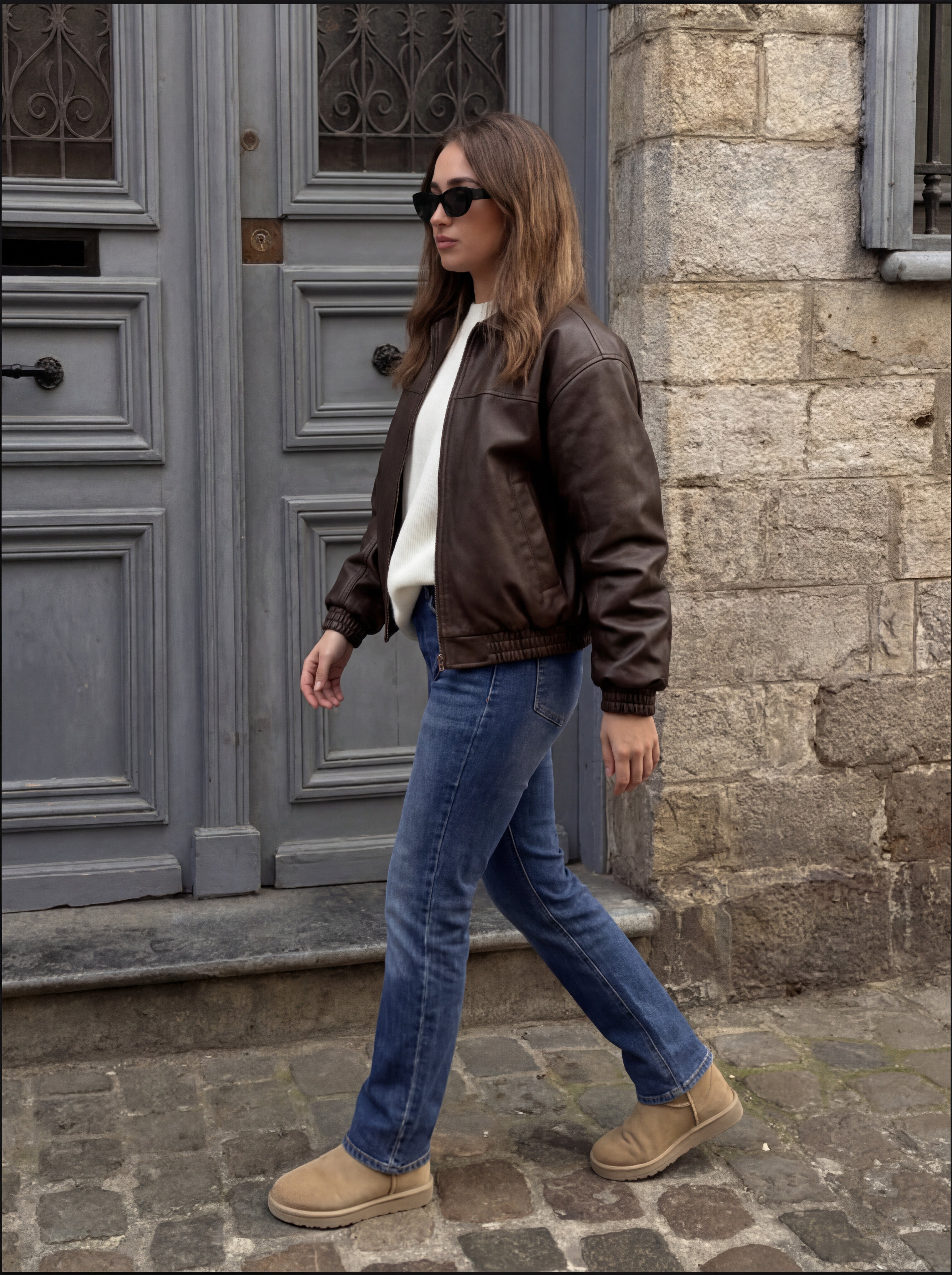 High-Rise Straight Ankle Jeans