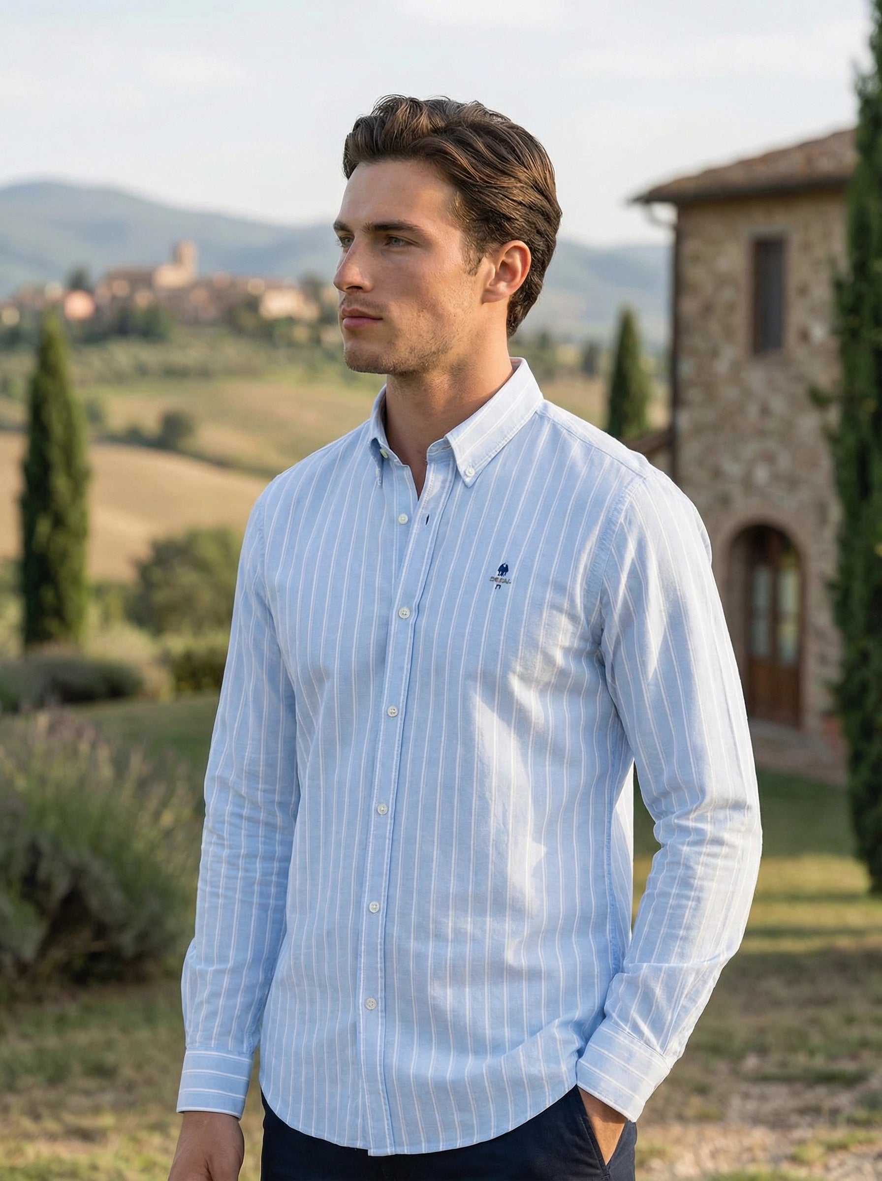 Men’s Striped Button-Down Shirt