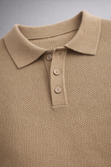 Ribbed Polo Knit Sweater