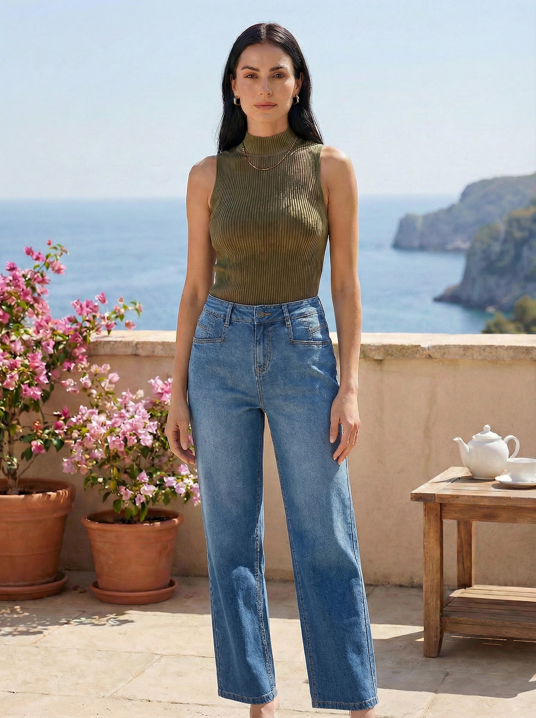 High-Waist Wide-Leg Jeans