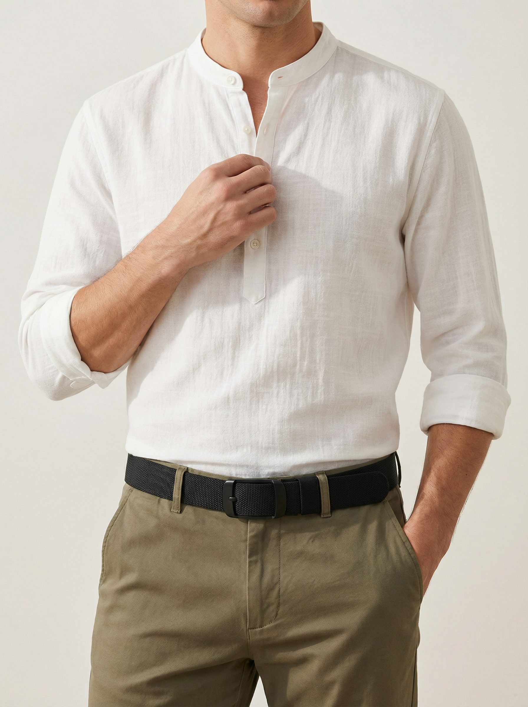 Adjustable Webbing Belt with Matte Buckle