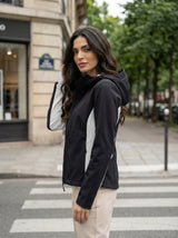 Color Block Hooded Zip Jacket