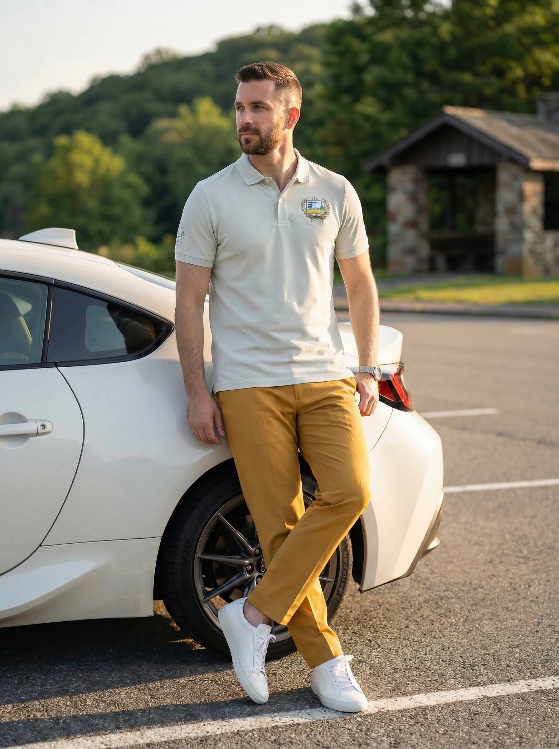 Embroidered Badge Polo Shirt