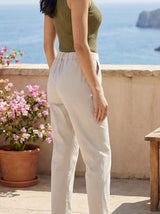 Mid-Rise Straight Ankle Pants