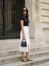 High-Rise Straight Midi Skirt