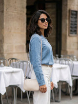 Pleated Front Long Sleeve Blouse