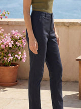 Mid-Rise Straight Ankle Pants