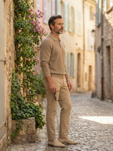 Ribbed Polo Knit Sweater