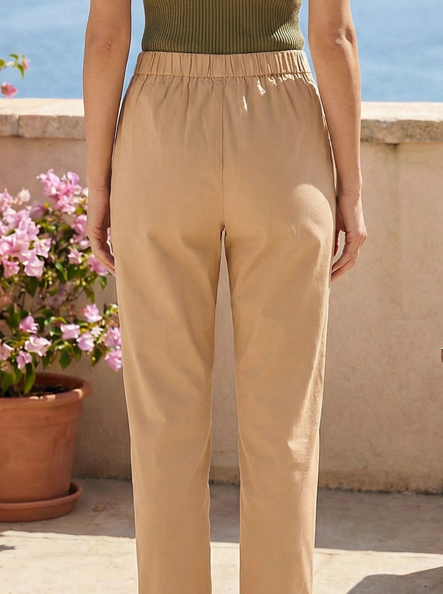Mid-Rise Straight Ankle Pants