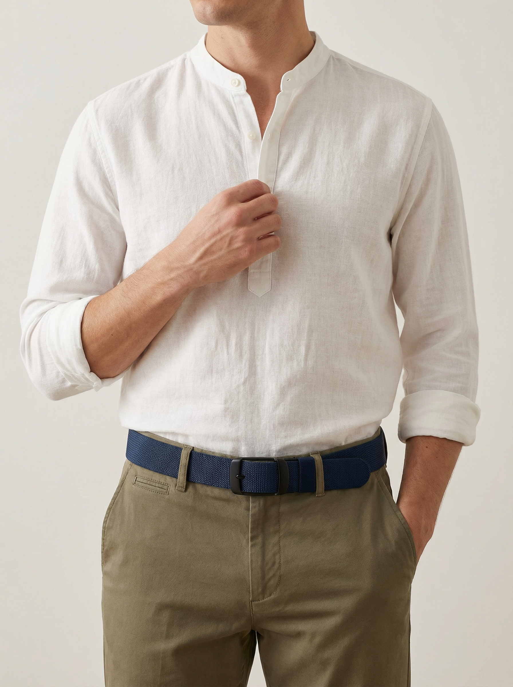 Adjustable Webbing Belt with Matte Buckle