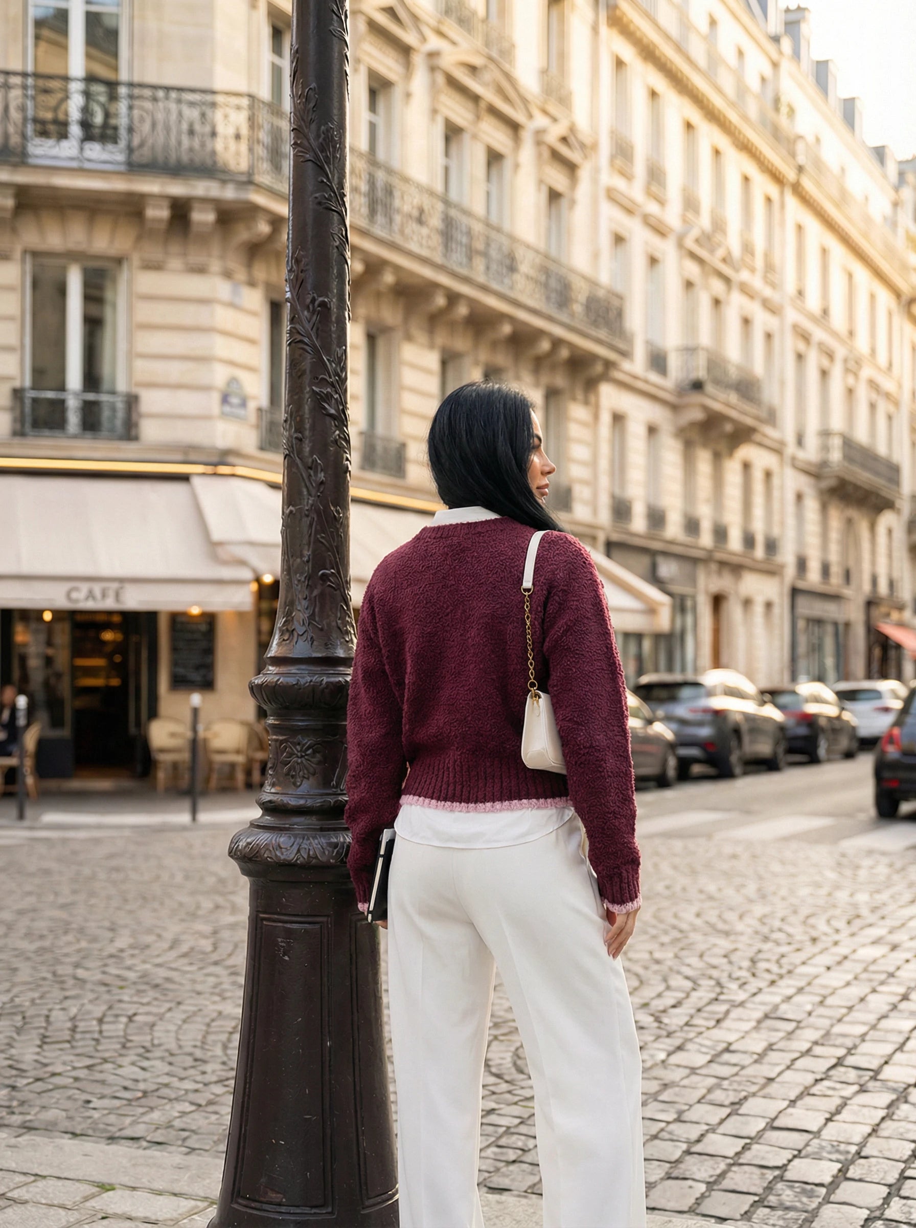 Textured Crew Neck Knit Sweater