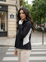 Color Block Hooded Zip Jacket