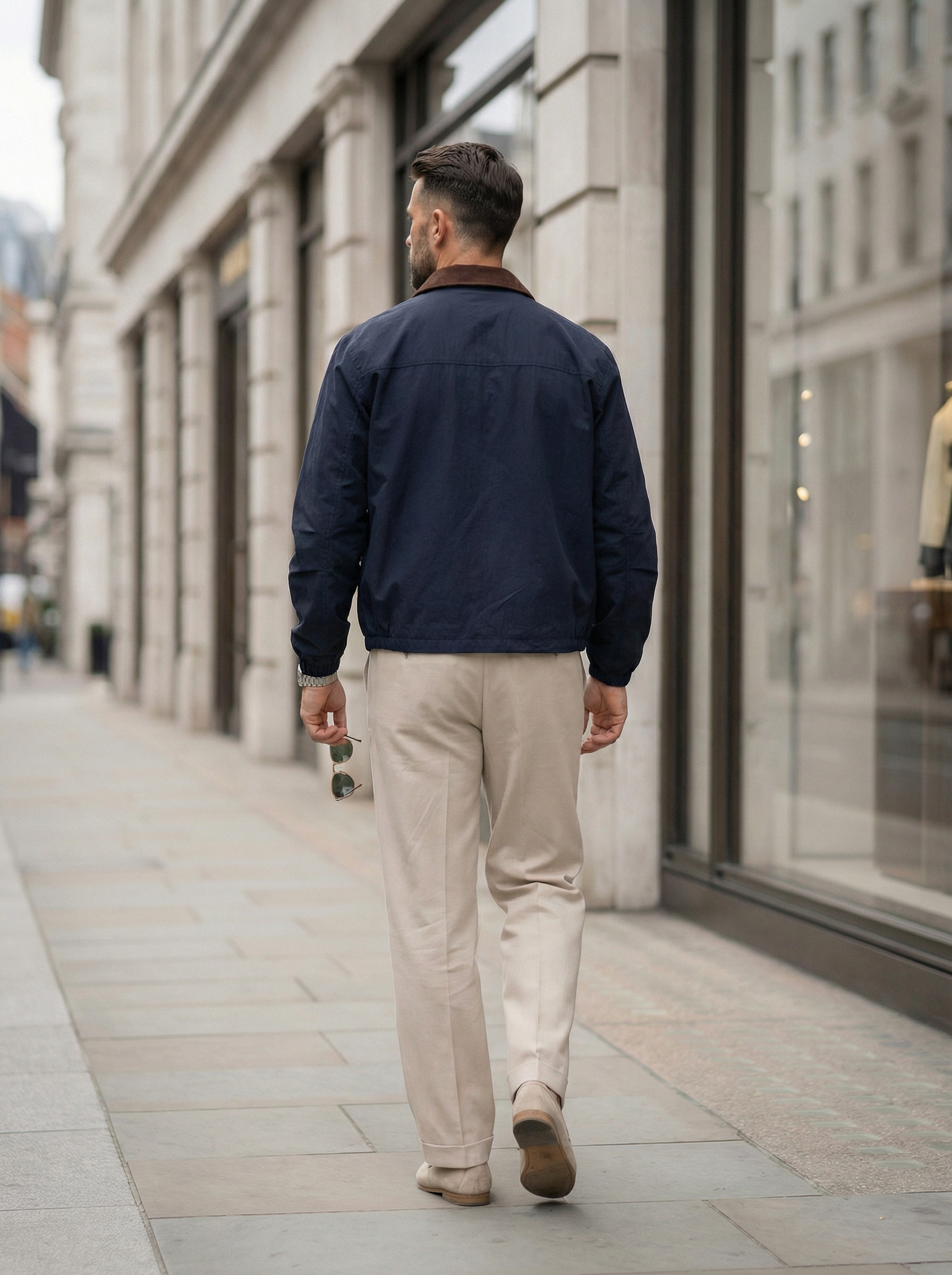 Contrast Collar Zip Jacket