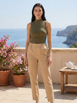 Mid-Rise Straight Ankle Pants