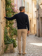 Ribbed Polo Knit Sweater