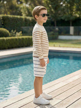 Kids Striped Elastic Waist Shorts