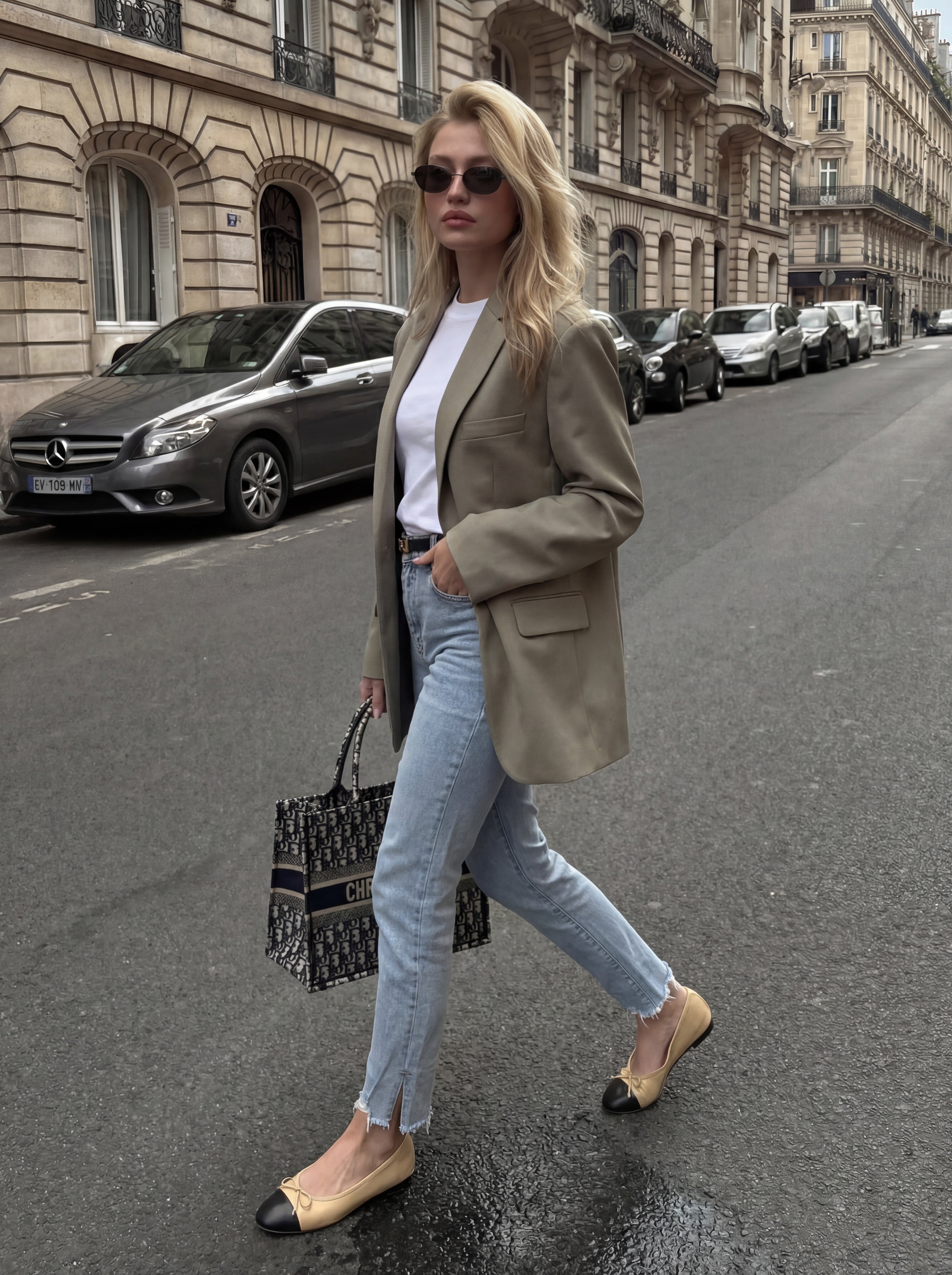 Skinny Jeans with Hem Slits