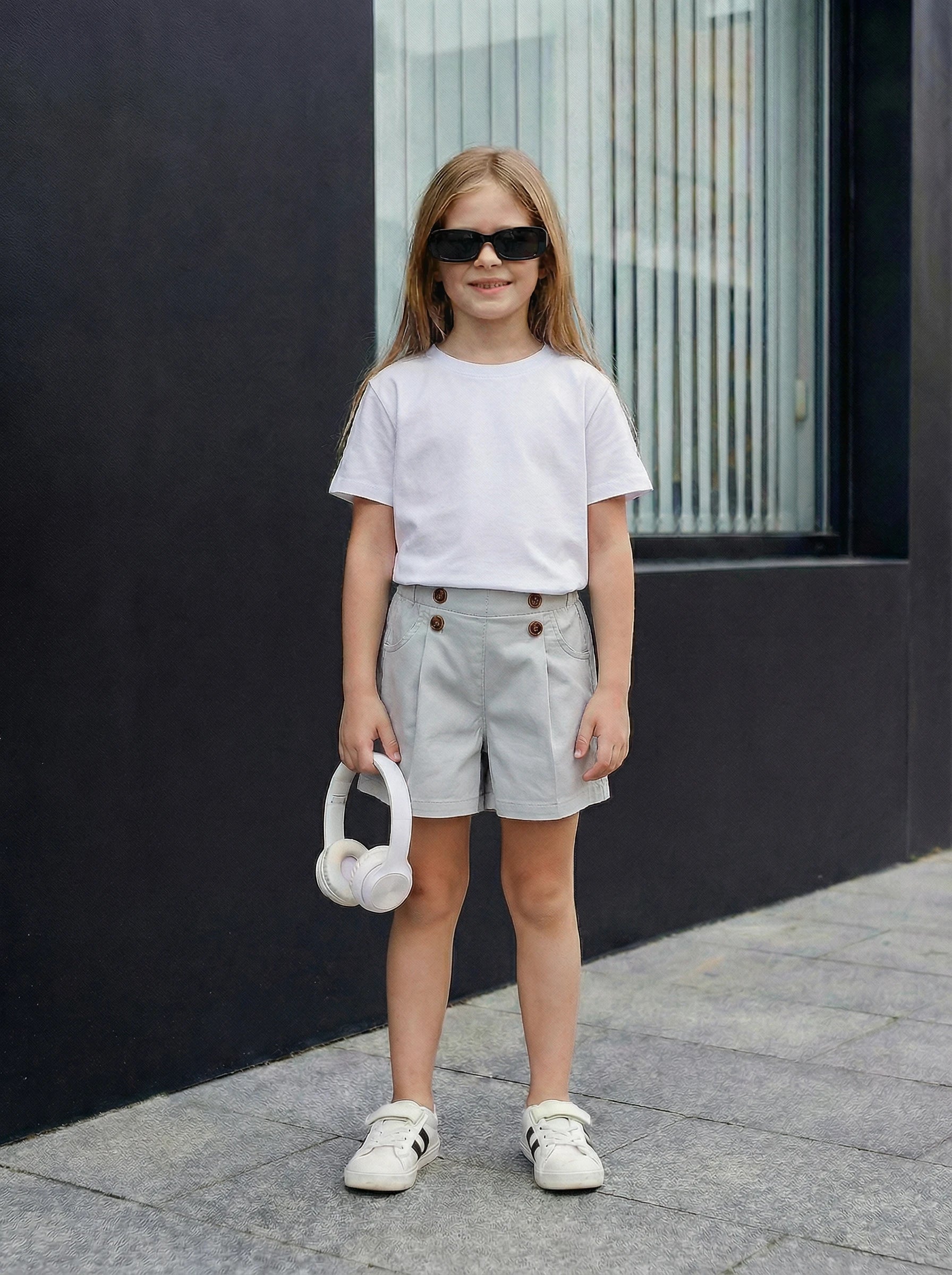 Girls Embroidered Detail Shorts