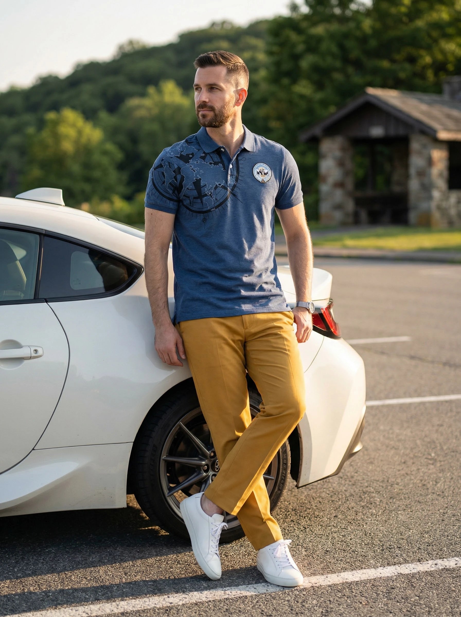 Embroidered Badge Polo Shirt