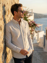 Men’s Striped Button-Down Shirt