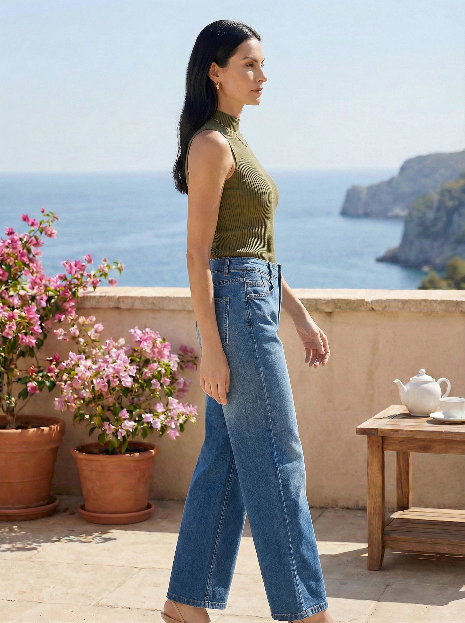 High-Waist Wide-Leg Jeans