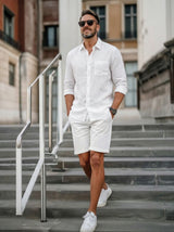 Men’s Button-Up Casual Linen Shirt