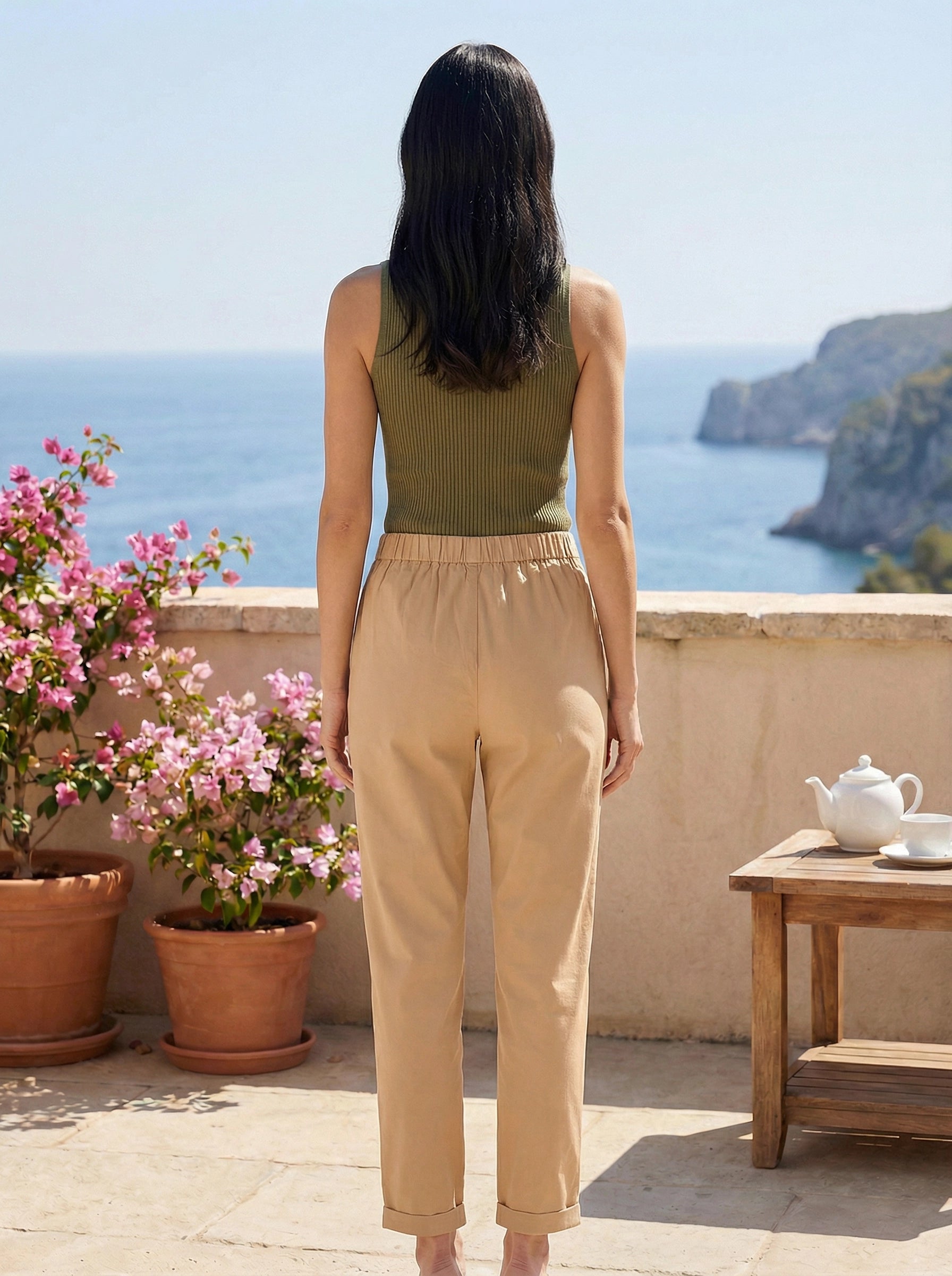 Mid-Rise Straight Ankle Pants