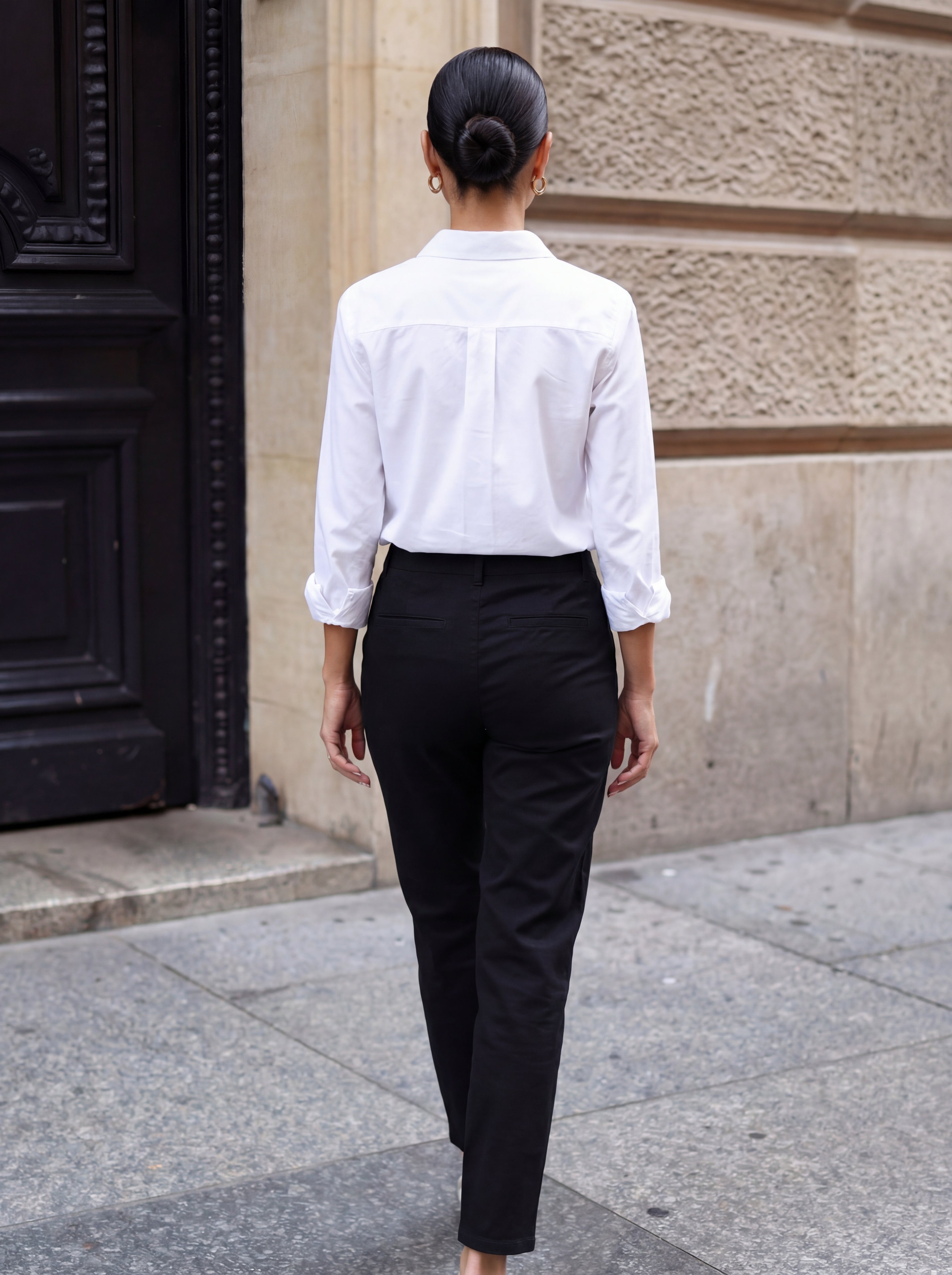 High-Rise Slim Straight Pants