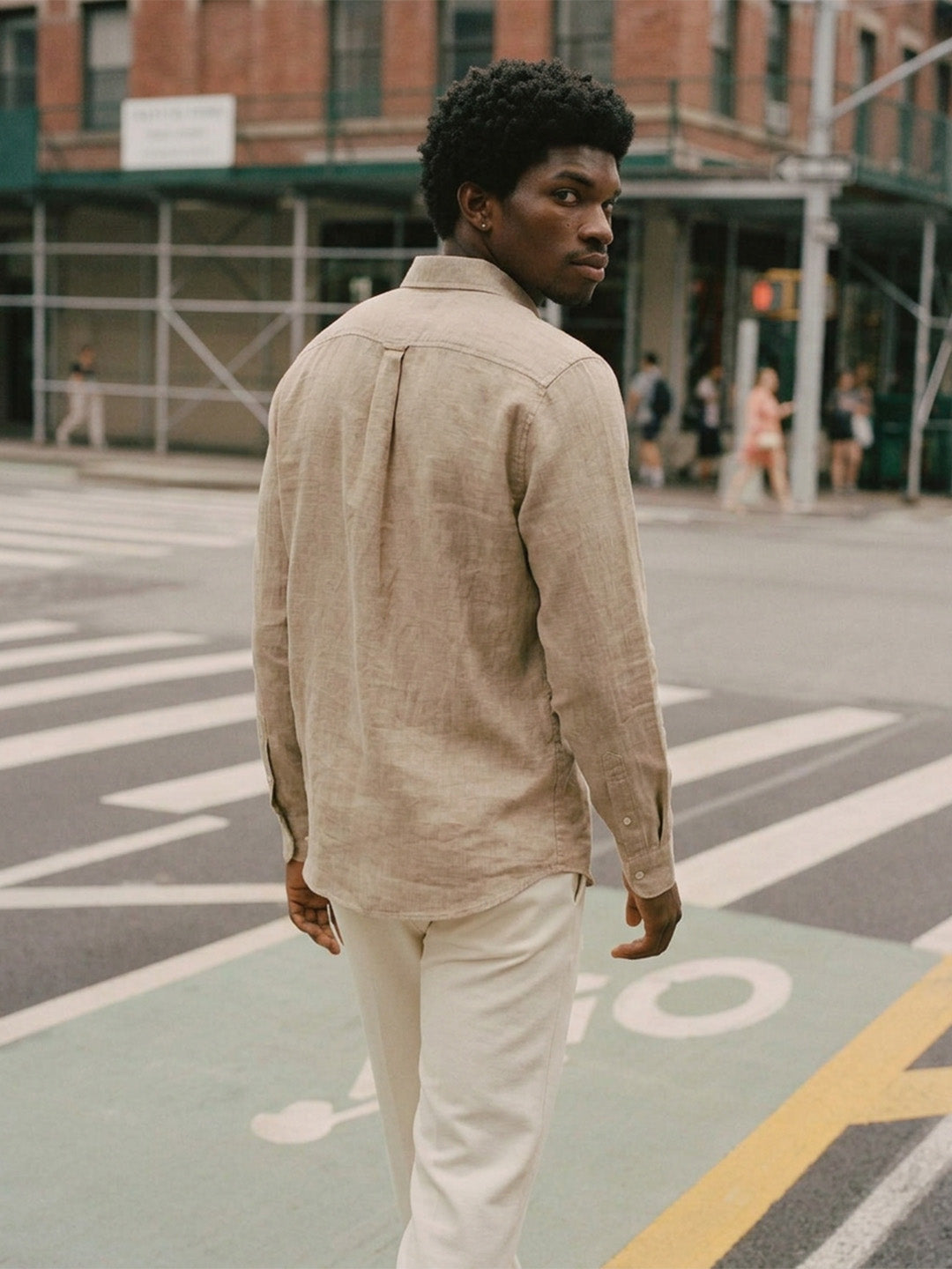 Men’s Button-Up Casual Linen Shirt