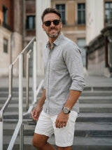 Men’s Button-Up Casual Linen Shirt