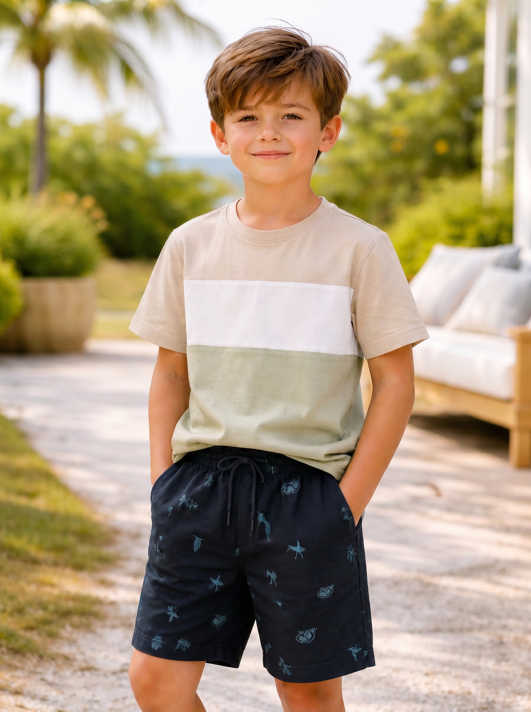 Kid’s Printed Drawstring Shorts