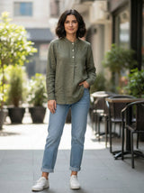 Women’s Striped Button-Front Shirt