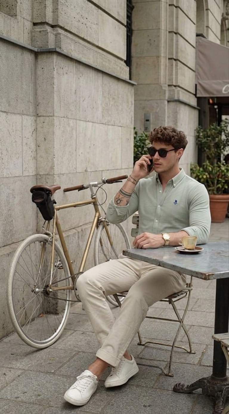 Men’s Striped Button-Down Shirt