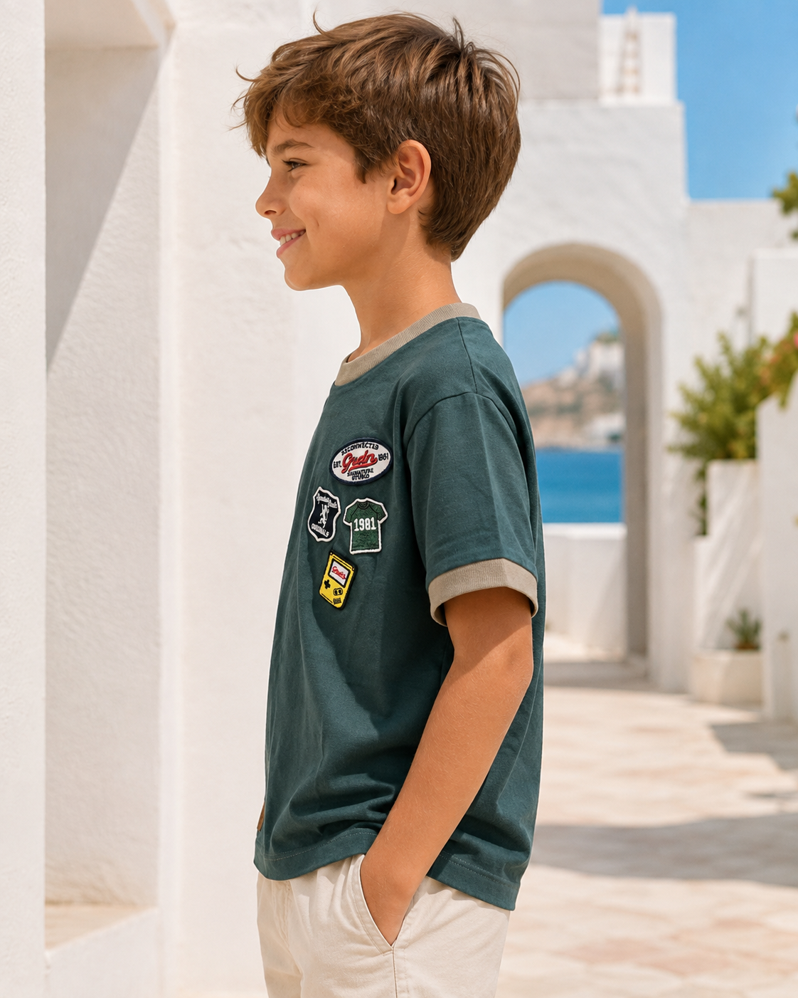 Boys’ Patch Detail Short-Sleeve T-Shirt