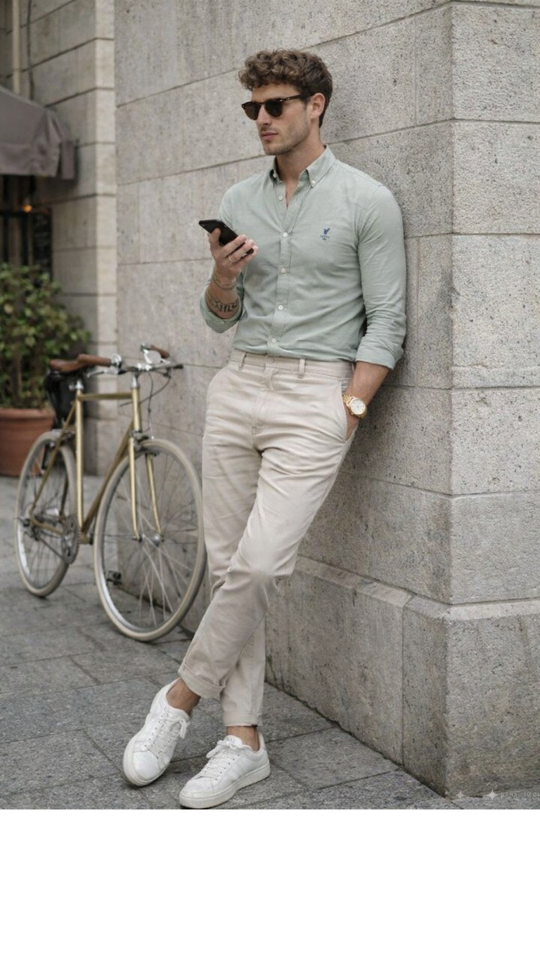 Men’s Striped Button-Down Shirt