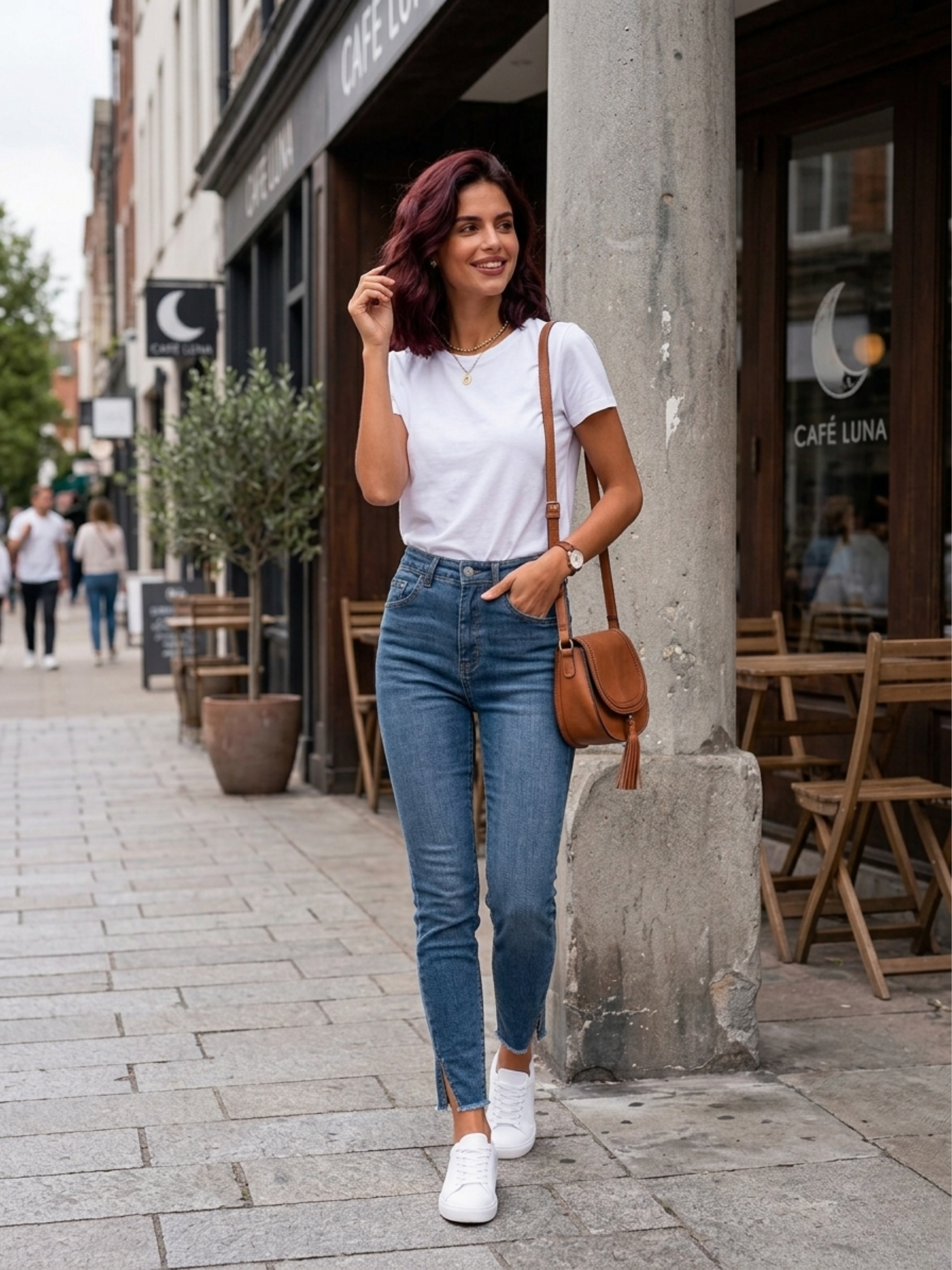 Skinny Jeans with Hem Slits