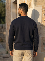 Structured Crewneck Sweatshirt with Chest Detail
