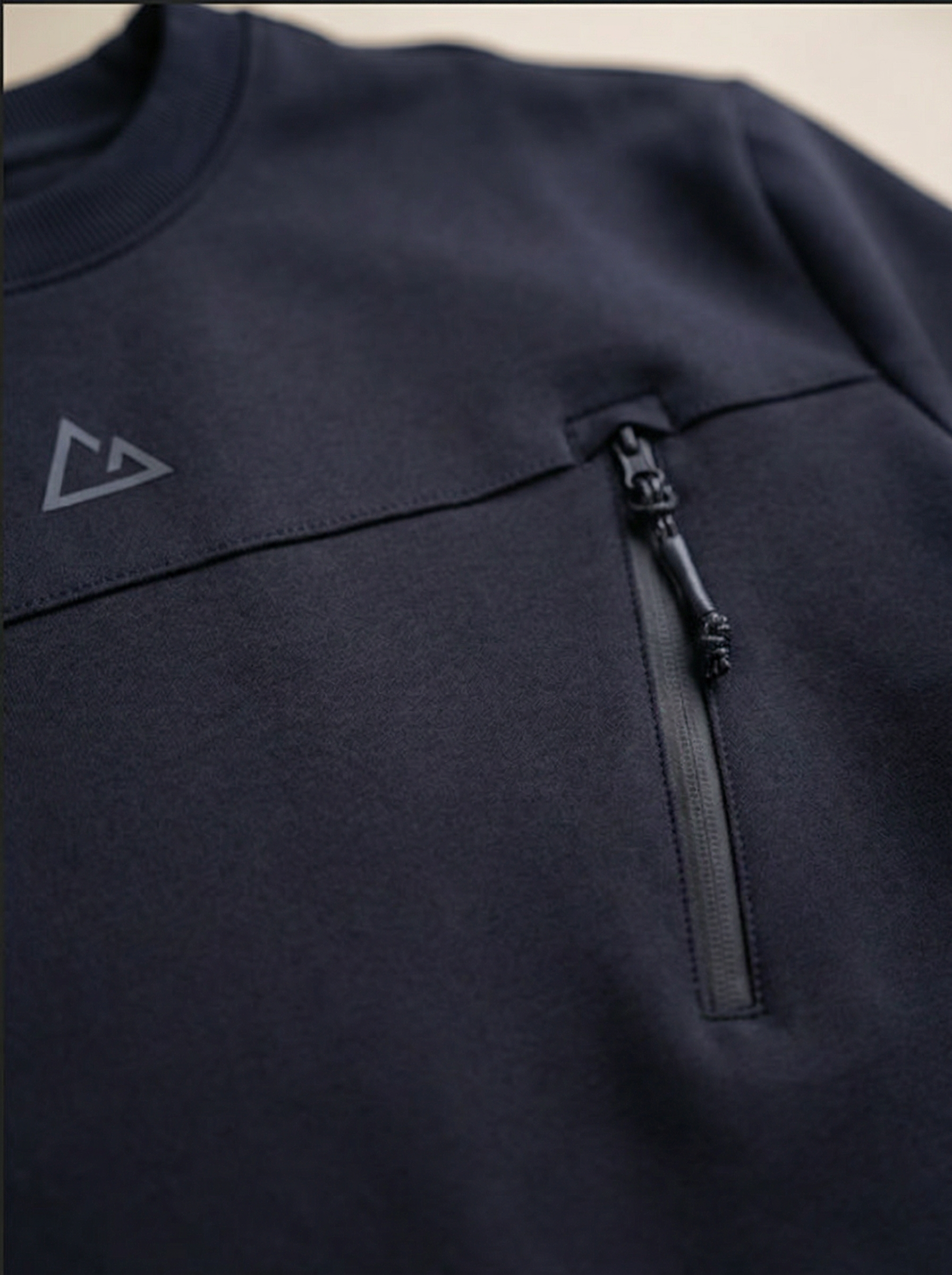 Structured Crewneck Sweatshirt with Chest Detail