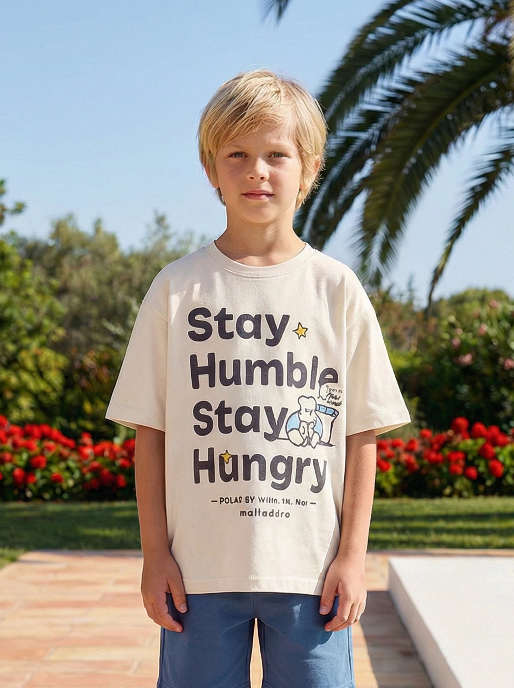 Kids Slogan Graphic T-Shirt