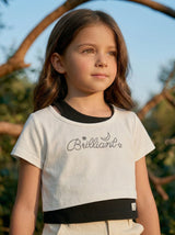 Girls Cropped Graphic T-Shirt
