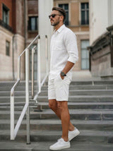 Men’s Button-Up Casual Linen Shirt