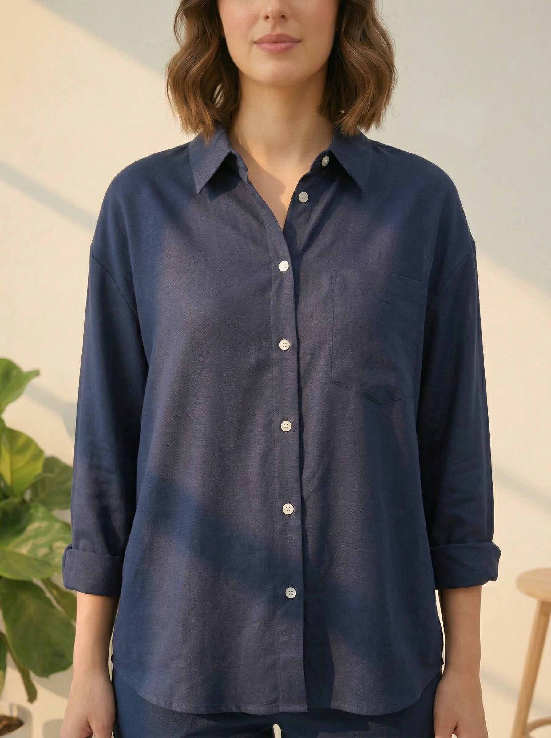 Women's Relaxed Fit Button-Down Shirt