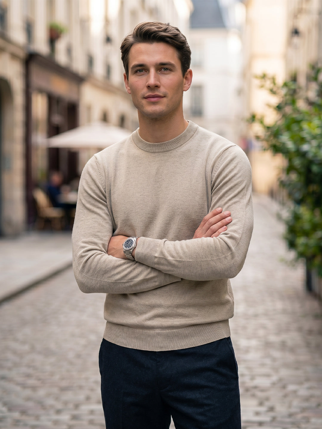 Classic Crew Neck Knit Sweater