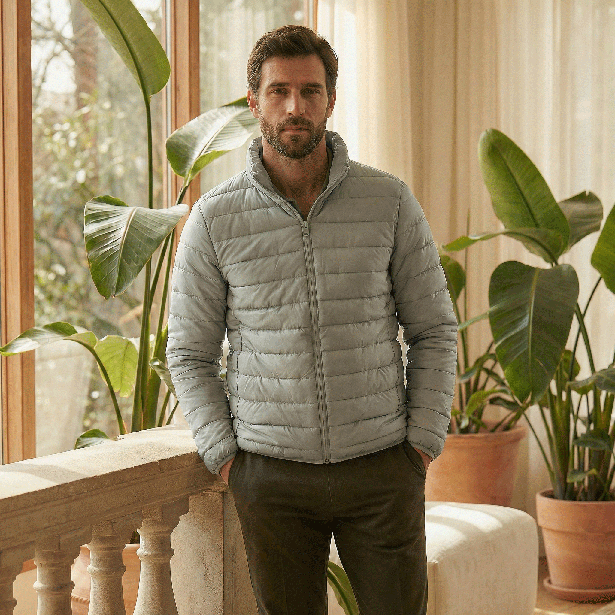 DUCK DOWN JACKET - Green, S image