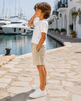 Boys’ Linen-Blend Drawstring Shorts