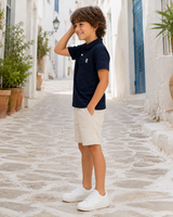 Boys’ Patterned Short-Sleeve Polo Shirt