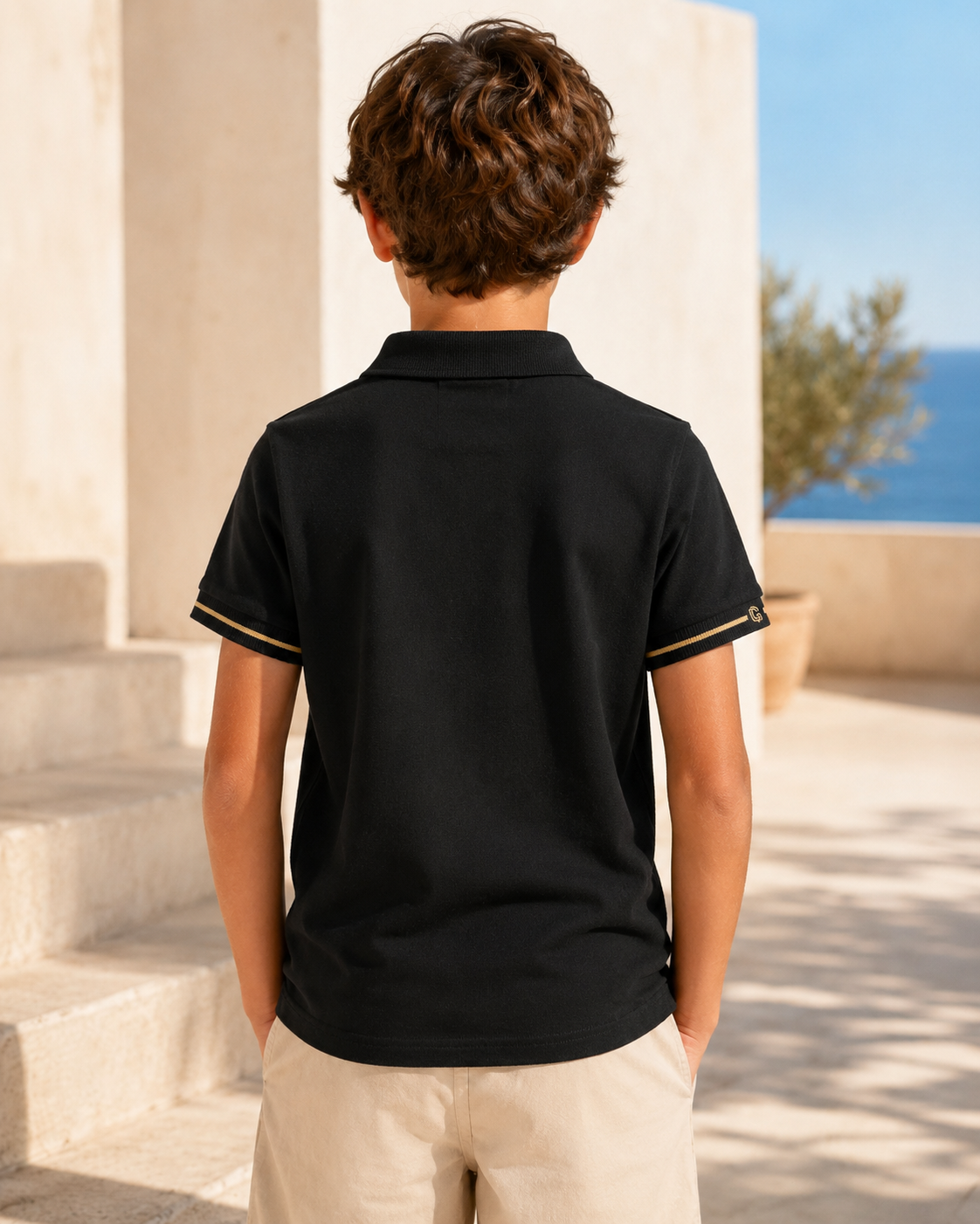 Boys’ Embroidered Short-Sleeve Polo Shirt