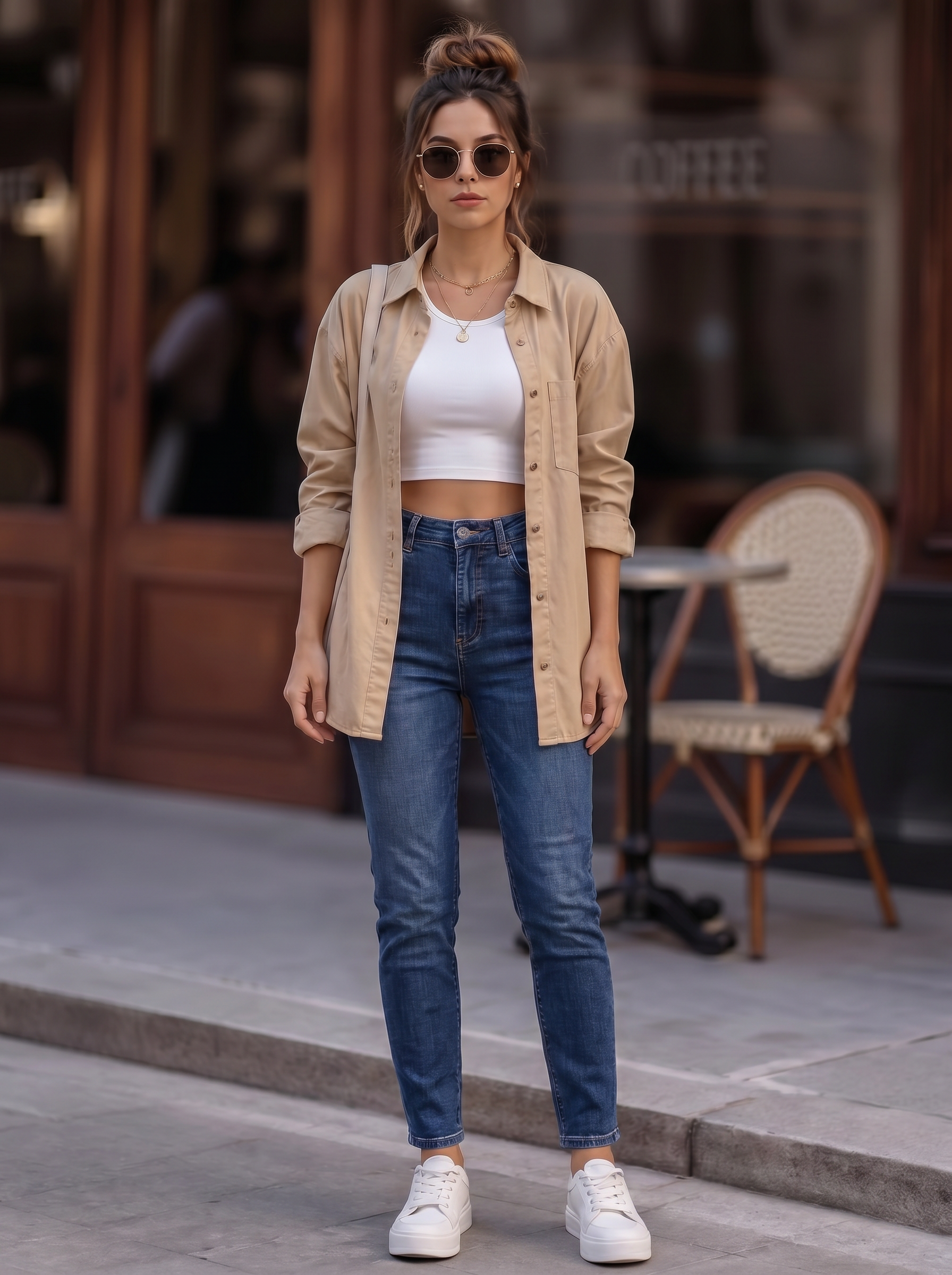 Mid-Rise Straight Leg Jeans